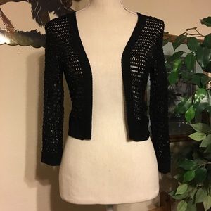 dm bm brand black silk knit sequin shrug bolero S